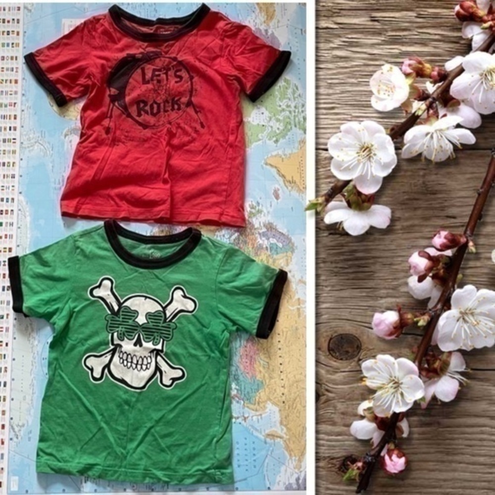 2 tops, “Let’s Rock” & “ Skull”  tee shirts 1005